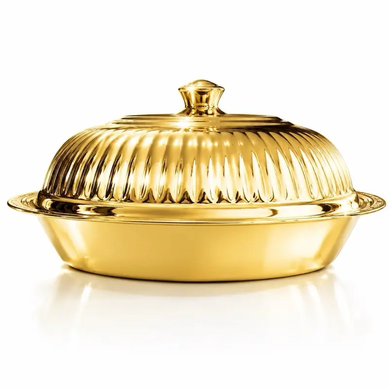 50cm Premium Round Serving Tray with Lid, Large Food Platter
