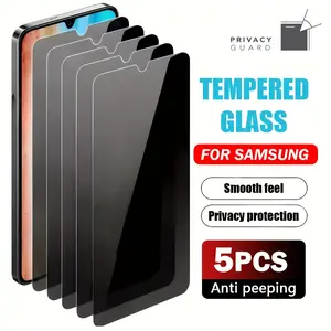 5-Pack Privacy Tempered Glass Screen Protector, Compatible with Samsung Galaxy a Series, Full Coverage, Anti-Scratch, Scratch Resistant