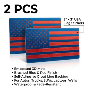 YITAPE 3D US Flag Badge (2 packs) - 4mm (0.16in) thick acrylic sticker: 12.7x7.6cm (5x3in) tactical matte black design, self-adhesive, waterproof and sun-resistant, suitable for all vehicles and flat surface decoration
