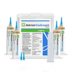 Advion Cockroach Gel Bait, 4 Tubes x 30-Grams, 1 Plunger and 2 Tips, German Roach Insect Pest Control, Indoor and Outdoor Use, Roach Killer Gel for American, German and Other Major Cockroach Species
