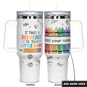 Personalized 40oz Tumbler, Custom Name Teacher Gift, It Takes A Big Heart Mug, 40oz Stainless Steel Water Bottle, Back to School Gifts 2026, Happy Fall Gift, Thanksgiving Gifts for Women Mom Dad