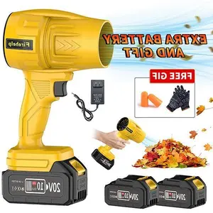 【FIREHELP】 Handheld Turbo Jet Blower, Car Drying After Wash, Snow blower with two batteries and charger, Home Improve, Lightweight Leaf Blowers for Patio Cleaning, Lawn Care, Blowing Leaves and Dust, Black Friday Gift