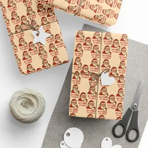Funny Santa Wrapping Paper Roll-6/7 Tired 1/7 Jolly Meme Gift Wrap, Christmas Wrapping Paper
