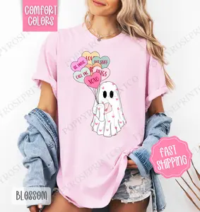 Ghost Valentine's Shirt Comfort Colors, Valentine's Day Women's Tee, Cute Women's Tshirt