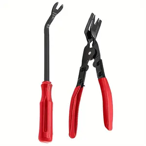 2pcs Auto Fastener Trim Removal Pliers Tool Kit, Car Panel Clip Removal, Plastic Clip Push Pin Removal, Automotive Pry Tool Door Panel Dashboard Repair Set