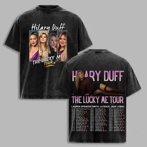 Hilary Duff The Lucky Me Tour Shirt – Vintage Washed Pop Concert Graphic Tee, 2000s Throwback Y2K Fan, Pop Nostalgia Fan T-Shirt, 2000skids, nostalgiatee, popculturetee, 2000saesthetic, hilaryduff, popmusic, concerttee, nostalgia