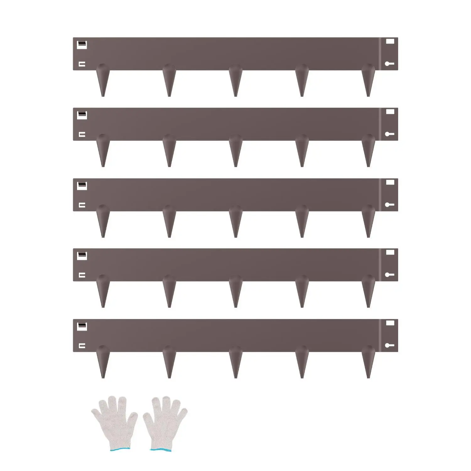 【FathersDayGift】VEVOR Steel Landscape Edging, 5 Packs 39 x 4 in Rust-Resistant Metal Landscape Edging, Bendable Garden Edging Border, Heavy Duty Lawn Edging, Easy-to-Install, Flower Bed Yard Pathway Divider BrownSummervibes