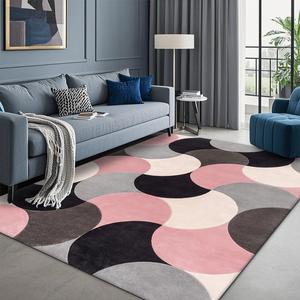 geometric pattern area rug, 1 count non-slip washable floor mat, decorative carpet for home living room bedroom hotel dormitory