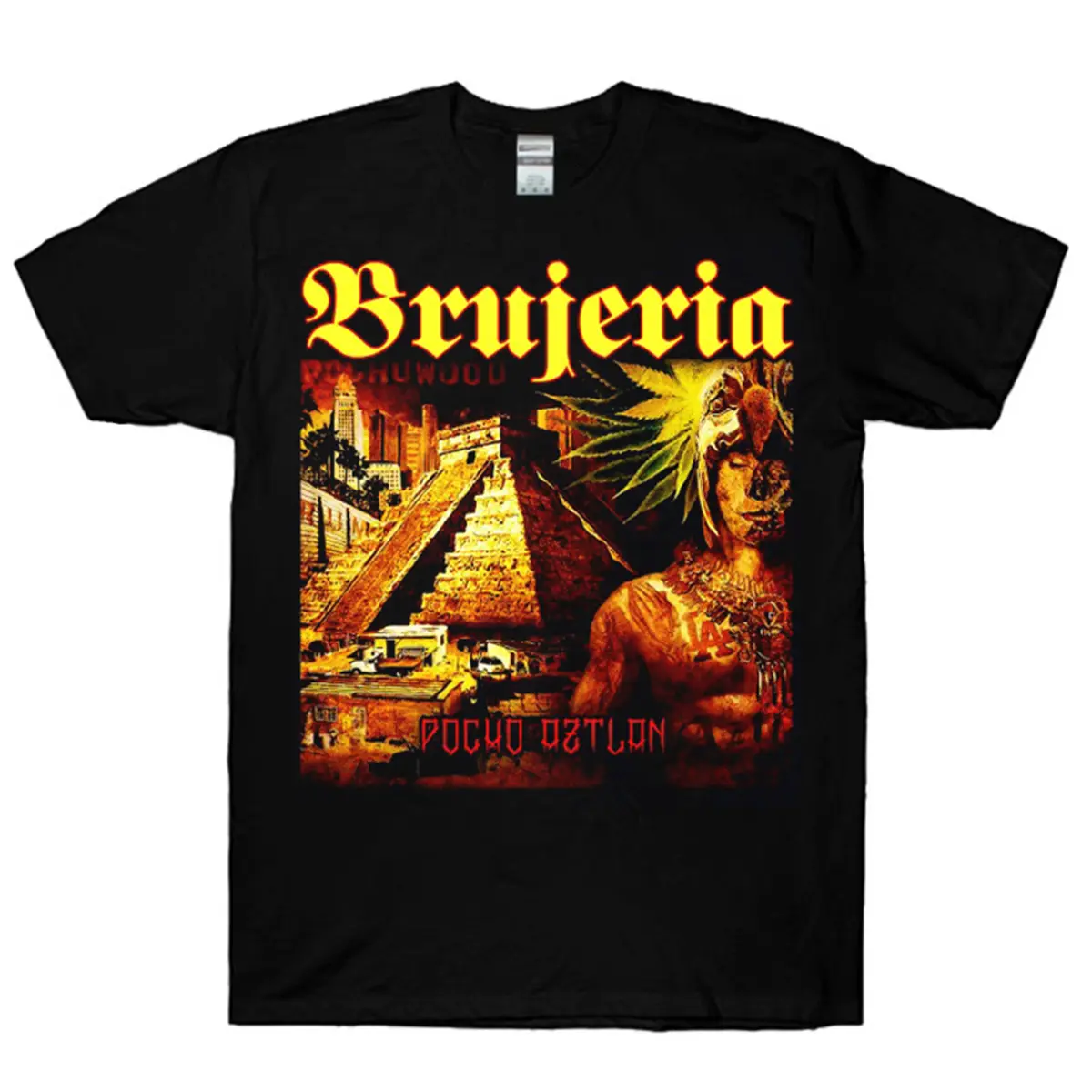 Brujeria Pocho Aztlan Album T-Shirt Black Full-sized