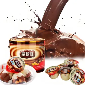Planet Cup 390g Bulk Pack - 26 Individual Cups | Creamy Chocolate & Milk Duo Sauce with Super Crunchy Biscuit Balls | Includes Mini Spoons | Mess-Free Childhood Nostalgia Snack Snack