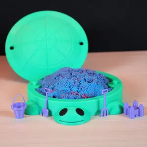 Miniature Turtle Sandbox with Kinetic Sand and 4 Sand Tools - Perfect for Tabletop Fun and Traveling