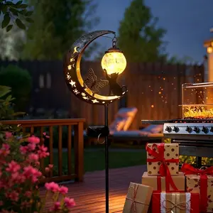 Solar Cat Moon Light for Garden Patio Outdoor Decoration Solar Landscape Lights Waterproof Torch Warm LED Fence Holiday Gift Solar Powered Lamp Solar Courtyard Light