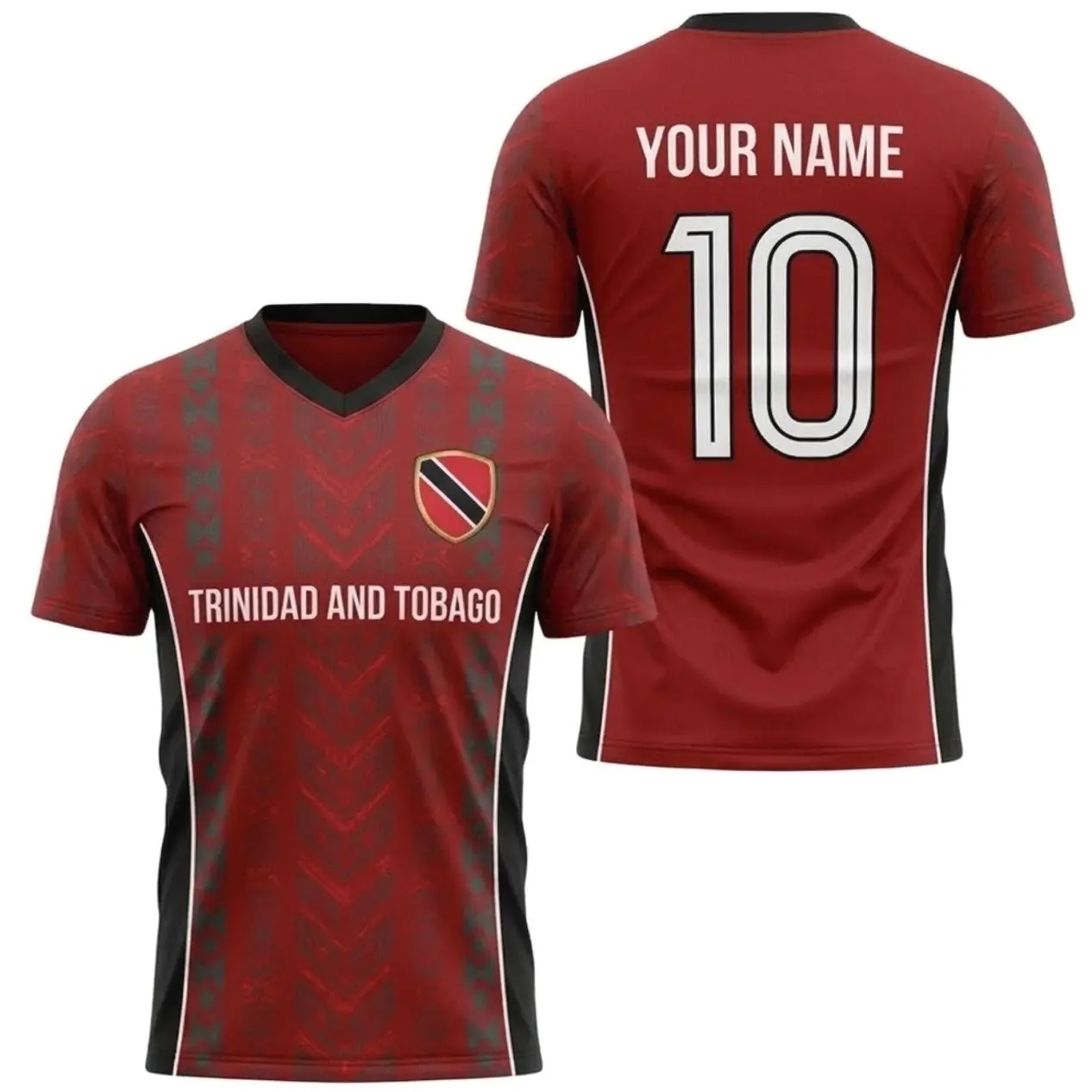 Custom Trinidad & Tobago Soccer Jersey  | Personalized Name & Number Football Shirt | Trendy Soca Warriors Caribbean Pride Aesthetic Streetwear Top, Gift For Him, Gift For Her.