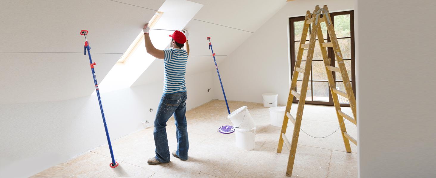 #SpringGlowUp WORKPRO Cabinet Jack Support Pole, Steel Telescopic Quick Support Rod Adjustable 3rd Hand Support System with 154 lbs Capacity for Cabinet Jack, Drywall Jack& Cargo Bars