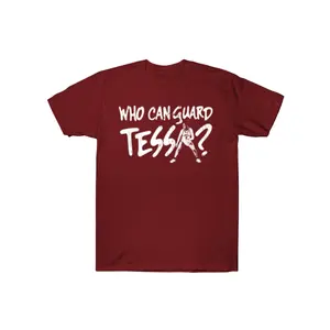 Who Can Guard Tessa Minimal Handwritten Style Graphic Tee Basketball Streetwear Fans Casual Summer Outfit Gift
