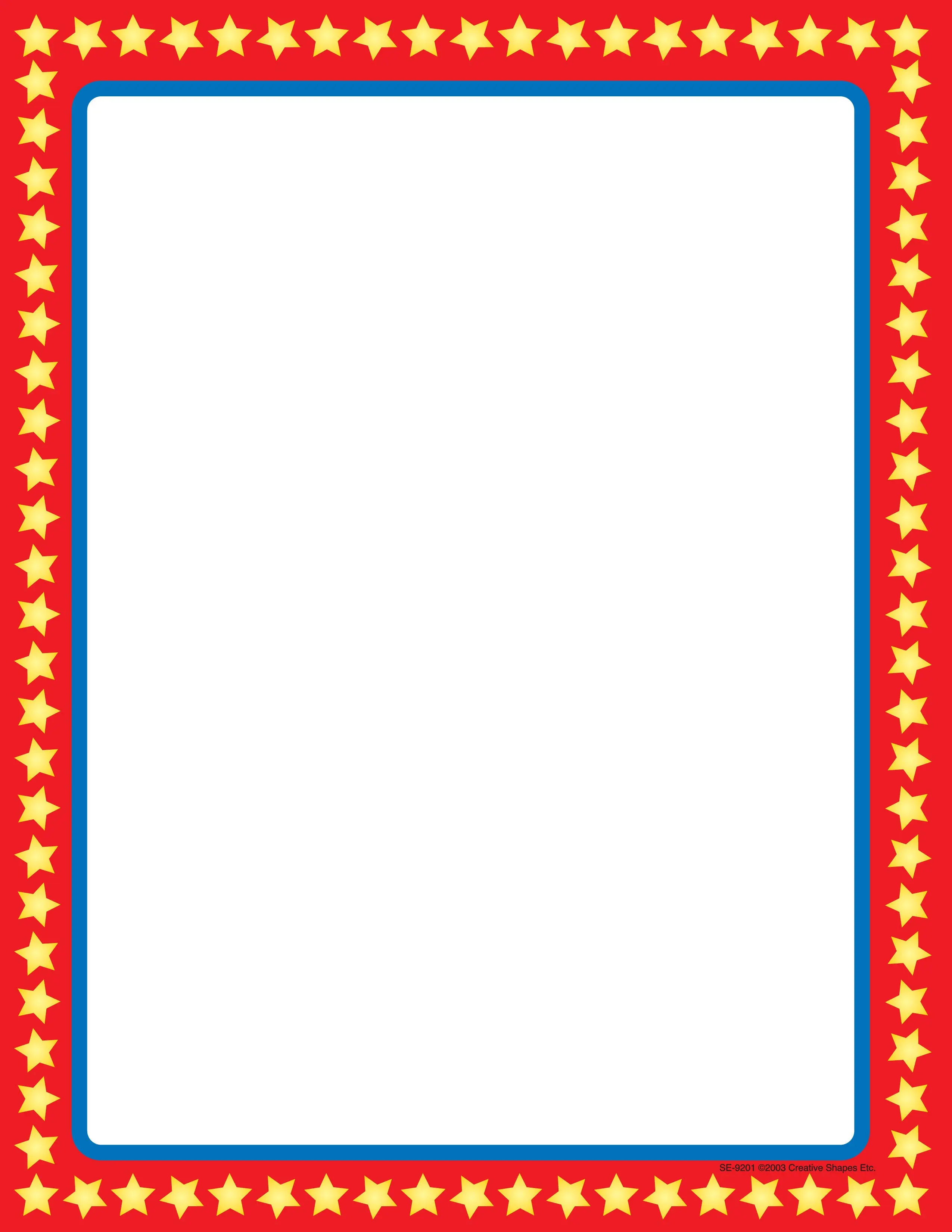 SHAPES ETC. Designer Computer Paper - Star Border, Acid-Free, Classroom-Friendly, 50-Sheet Package for Invitations, Letters Home