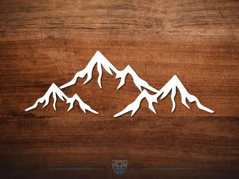 Mountain Range Decal - Multiple Colors and Sizes Available - Car Decal, Mountain Range Sticker, Mountain Range Vinyl Decal, Outdoors