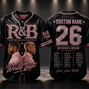 26 Team Br33.zy Baseball Jersey Chris Shirt The R B Tour Concert Outfit Custom Name Number Jersey