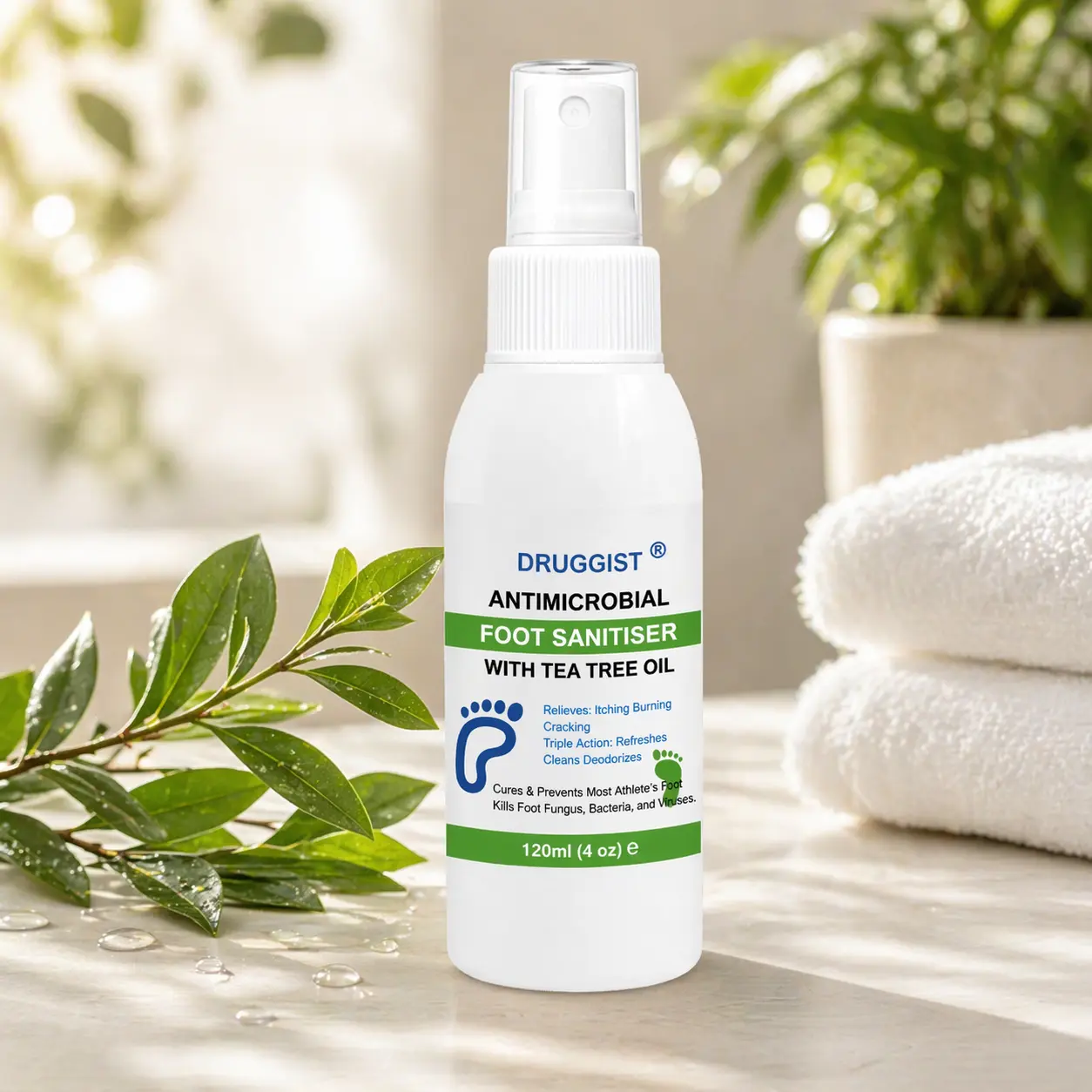 Fast-Acting Antimicrobial Foot Spray – Relieves Itching, Odor & Burning, Keeps Feet, Shoes & Socks Fresh & Clean