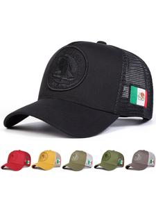 mexico flag design baseball cap, casual outdoor sports hat for men & women, breathable cap, snapback trucker cap, adjustable sun protection cap for daily wear