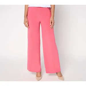 Dennis Basso Petite Caviar Crepe Wide Leg Pants
