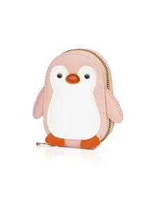 Penguin Design Bifold Wallet, Cute Card Holder, Multiple Slots, Zip Closure, Coin Purse for Students and Office Workers