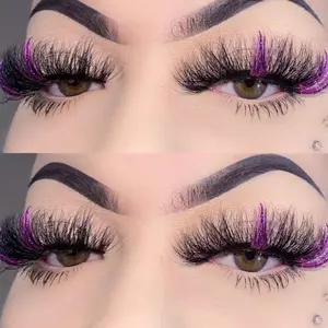 Purple & Silver Glitter False Eyelashes