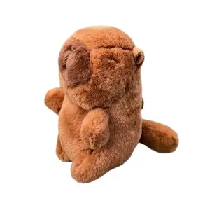 Cute Capybara Plush Doll with Movable Tail Soft Stuffed Animal Toy Pillow Keychain & Cute Charm Perfect Gift for Girls Stuffedanimal