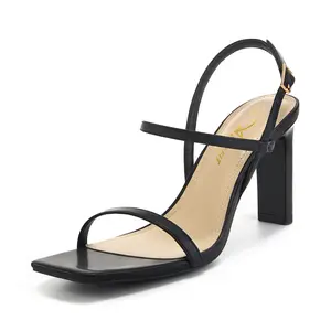 Athlefit Women's Strappy High Heels Square Open Toe Heeled Sandals Ankle Strap Dressy Wedding Party Shoes Footwear Summer platform sandals