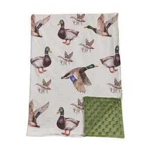 F-hunting Mallard Duck Green Baby Soft Blanket 29x43 Inches Milk Silk 95% Spandex 5% Cotton Minky