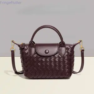 2026 New Woven Dumpling Shoulder Bag for Women • Fashion PU Leather Commuter Crossbody Bag