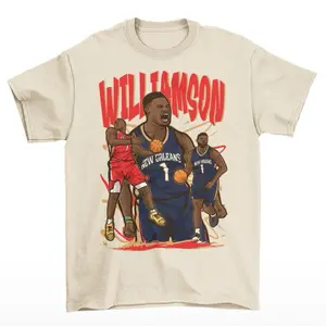 Zion Williamson Cartoon Style New Orleans Basketball T-Shirt