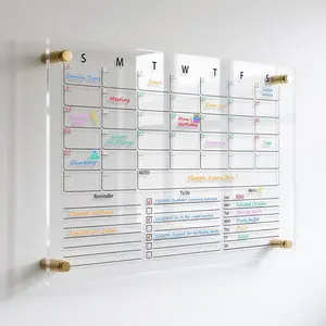 - 28x20" Clear  Calendar for Wall,  Wall Calendar Dry Erase Board,  Monthly Whiteboard, Family Planner for Wall with 8-Color Markers,  for Home, Office & Classroom