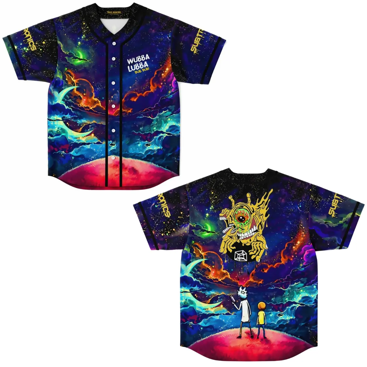 3D Rick & Morty Wubba Lubba Baseball Jersey, Fan Shirt