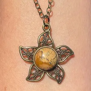 Picture Jasper Natural Gemstone Star Necklace #handcrafted