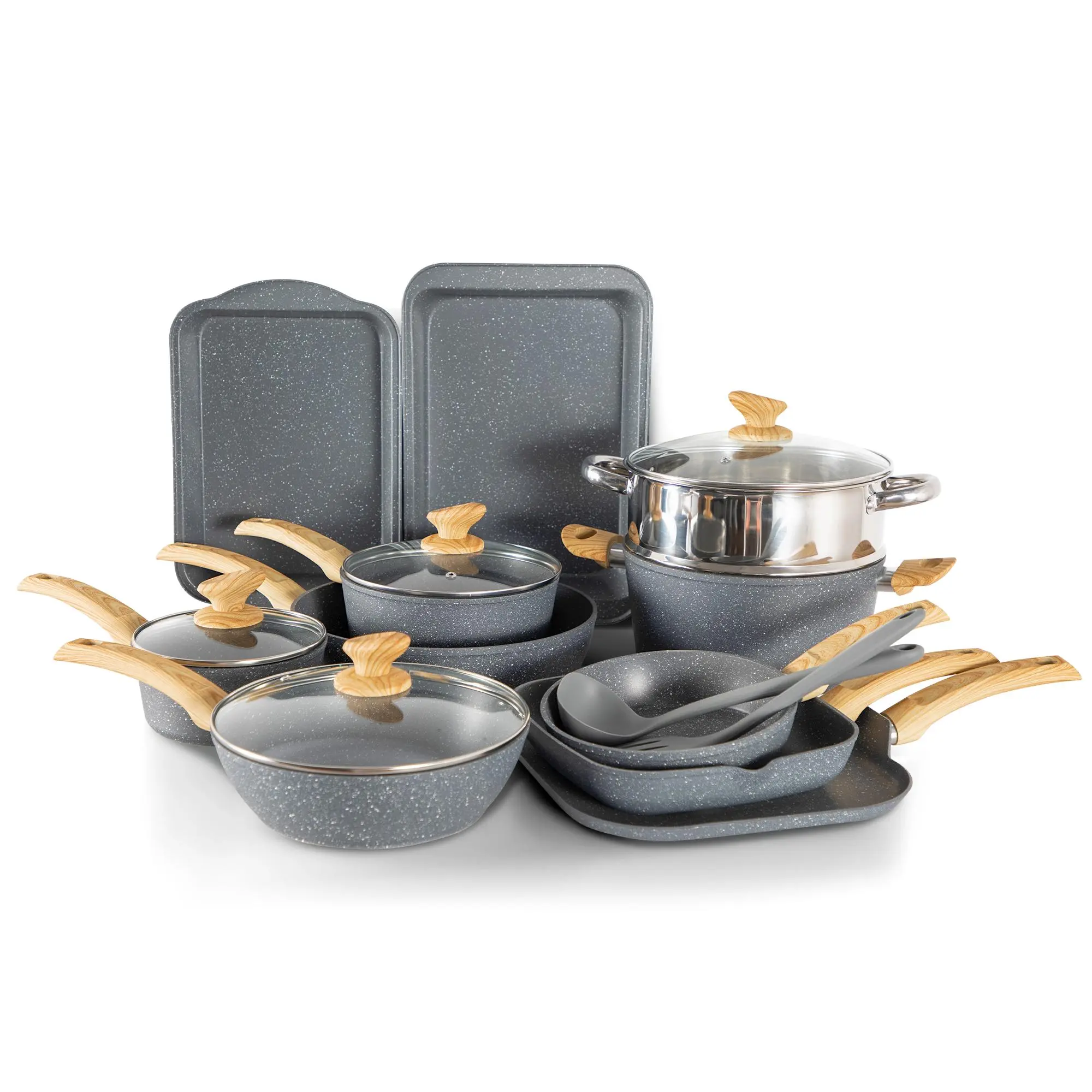 17 PCS Cookware Set-Grey