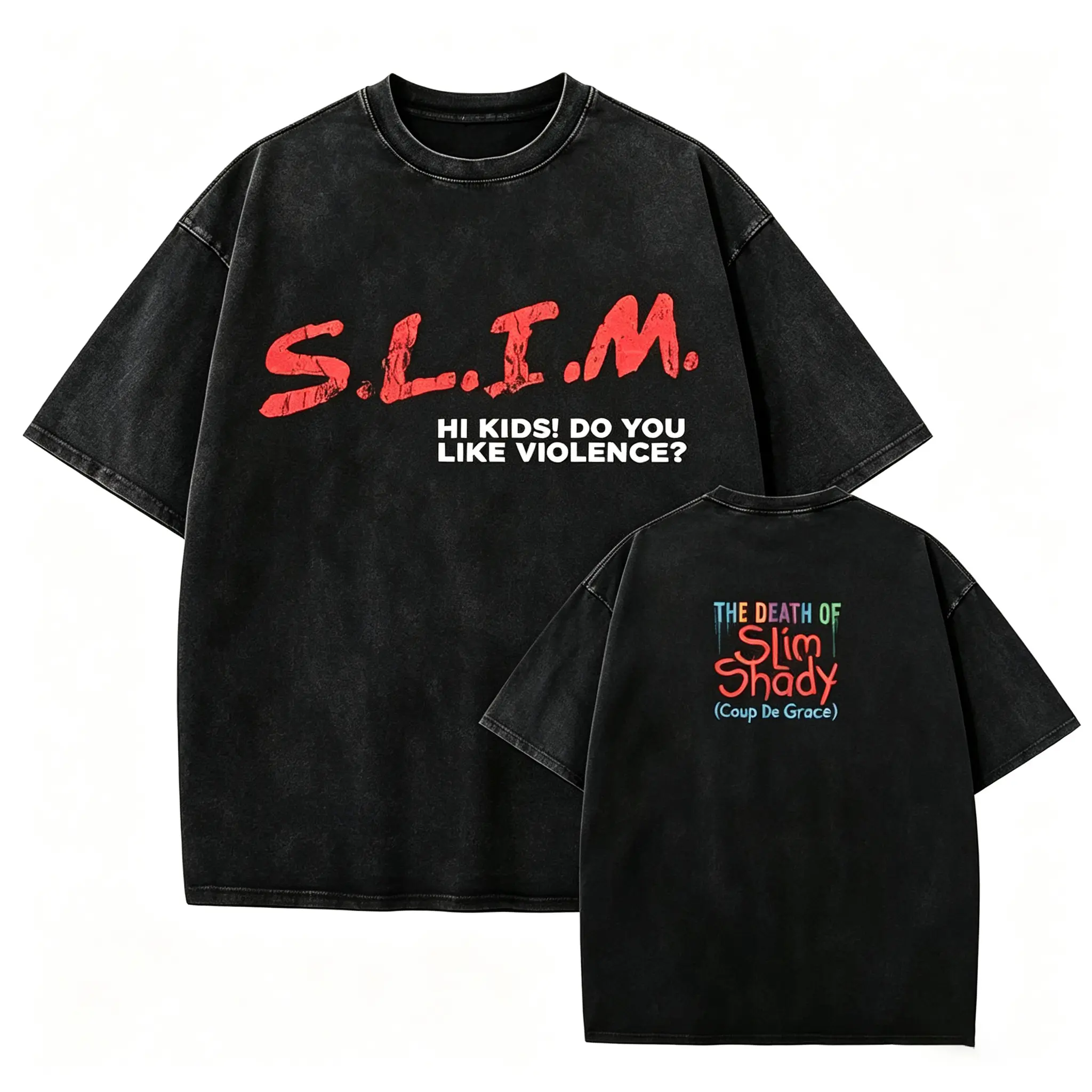 Casual short-sleeved T-shirt with a street-style look, suitable for summer wear.