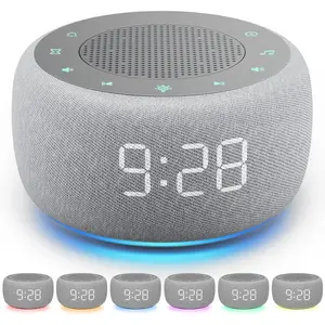 Sound Machine &  Clock 2-in-1, 18  Sound, 7 Night Light, Sleep Timer, Precise 30-Level Volume Control White Noise Machine