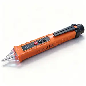 Tester, Non-Contact  Detector, Electrical Tester, 3 Ranges AC 12V/48V/70V-1000V, Live/Null Wire Tester with Buzzer  and Flashlight, Wire Breakpoint Finder - Orange