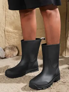 Women's Fashion Rubber Boots, Comfortable Durable Design, Perfect for All Seasons, Casual Wear, Stylish Footwear, Black
