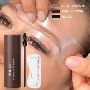 Waterproof Eyebrow Stamping Kit for Women, Eyebrow Shaper Set, Makeup Brow Template & Brush Set, Long-Lasting Formula, Eyebrow Makeup Products, Single Pack
