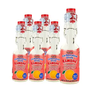 SHIRAKIKU Sanukiya Grapefruit Ramune Soda - 6pk (200ml Bottles) - Classic Japanese Marble Soda