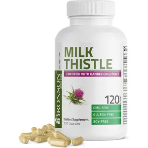 Milk Thistle Silymarin and Dandelion Extract Supplement for Liver Health Detox and Antioxidant Support 120 Capsules
