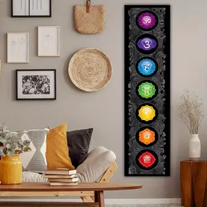 1 piece Chakra Meditation Yoga Mandala Tapestry Wall Hanging - No. 3 Design, Bohemian Home Decor, Vertical Polyester Art Poster, Complex Pattern, Perfect for Living Room or Bedroom Decor