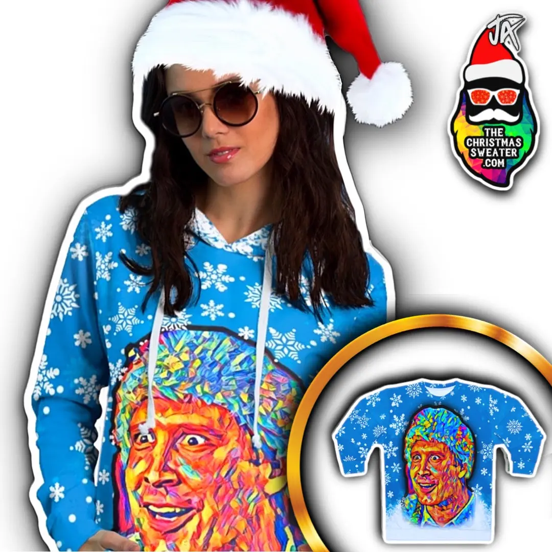 Christmas Vacation UGLY CHRISTMAS SWEATER! Clark Griswold Funny Xmas Party Sweatshirt - Classic, Pullover, Long Sleeve, Crewneck, Movie, Film, Family, Funny, Holiday, Present, Gift, Winter, Graphic Print, Polyester, Menswear, Womenswear, Unisex