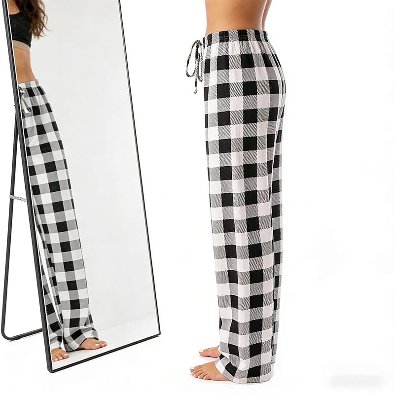 Cotton Lounge Pajama Pants for Women I Plaid S-2XLI Different Touch