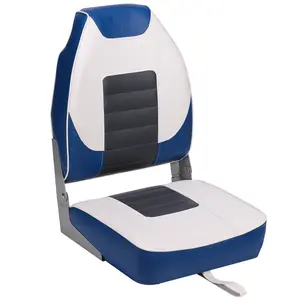 High Back Folding Boat Seats 2 Pack – Select Padded Marine Chairs with Durable PVC, Aluminum Hinges, Water-Resistant and Comfortable for Fishing, Pontoon, Speedboat, Canoe, Deck – Dark Gray