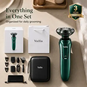 【Summer Haircuting Tool】valla 4-in-1 Electric Shaver Set – Rechargeable, IPX7 Waterproof Shaver for Men, Wet & Dry Use, Includes Gift Box and Gift Bag – Perfect as a Gift Shaver summervibes️