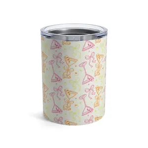 Cute 10 oz Pink Martini Glass Cocktail Tumbler - Trendy Design, Colorful Stainless Steel, Insulated & Portable, Ideal for Bachelorette Party Favors washable drinkware