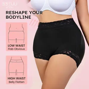 High-Waisted Briefs for Women – Tummy Control, Butt Lifting, Lace Trim & Mesh Panels, Elastic Breathable, Non-Slip Strips, Versatile Simple Panty
